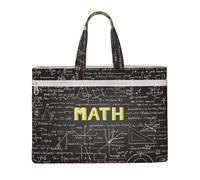 DEXNEL Bolsas de lona para matemáticas escolares, bolsa de almacenamiento de documentos plegable A4 para visitas a la biblioteca y trabajo de cafetería, NEGRO, One Size