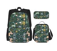 DEXNEL Bonita mochila de dinosaurio con fiambrera, juego de 3 mochilas escolares a juego para aplicación en el universo, NEGRO, One Size, Juego de mochila escolar