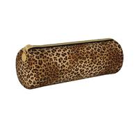 DEXNEL Bonito estuche escolar de leopardo, soporte para bolígrafos con cremallera, elegante y práctico estuche para lápices, regalo para niños y niñas, White, Talla única, Organizador de bolsas
