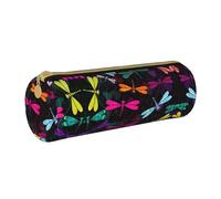 DEXNEL Bonito estuche escolar de libélula, soporte para bolígrafos con cremallera, elegante y práctico estuche para lápices para niños y niñas, White, Talla única, Organizador de bolsas