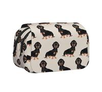 DEXNEL Bonito estuche para lápices con estampado de perro, práctica caja de almacenamiento para bolígrafos o marcadores de acuarela, Black, Talla única, Organizador de bolsas