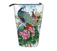 DEXNEL Bonito soporte para lápices de pie, bolsa telescópica, caja de papelería para estudiantes, niñas y niños, Black, Talla única, Organizador de bolsas