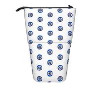 DEXNEL Bonito soporte para lápices de pie con diseño de ojos malvados, bolsa telescópica, caja de papelería para estudiantes, niñas y niños, Black, Talla única, Organizador de bolsas