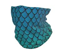 Dexnel Bufanda calentador de cuello con escamas de peces azules, pasamontañas multifuncional, polaina elástica, protección contra el viento