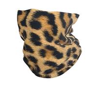 Dexnel Bufanda calentador de cuello con estampado de leopardo áspero, pasamontañas multifuncional, polaina elástica, protección contra el viento
