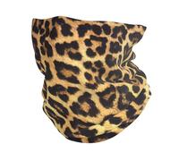 Dexnel Bufanda calentador de cuello con estampado de leopardo, pasamontañas multifuncional, polaina elástica, protección contra el viento