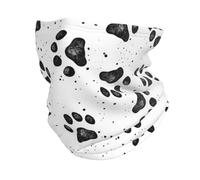 Dexnel Bufanda calentador de cuello con patrón de pata de perro, pasamontañas multifuncional, polaina elástica, protección contra el viento