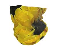 Dexnel Bufanda térmica de cuello con rosas amarillas, pasamontañas multifuncional, polaina elástica, protección contra el viento