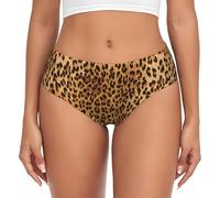 DEXNEL Calzoncillos para mujer, sin costuras, con estampado de leopardo, ropa interior cómoda para uso diario, suave, transpirable, Negro, XXL