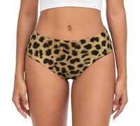 DEXNEL Calzoncillos sin costuras con estampado de leopardo para mujer, ropa interior cómoda para uso diario, suave, transpirable, Negro, 4XL