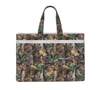 DEXNEL Cold Tree - Bolsas de lona de camuflaje A4, plegable, para visitas a la biblioteca y trabajo en cafeterías, NEGRO, One Size