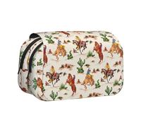 DEXNEL Cowboy Ride Horse - Estuche para lápices, práctica caja de almacenamiento para bolígrafos o marcadores de acuarela, Black, Talla única, Organizador de bolsas