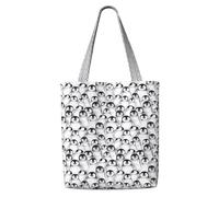 DEXNEL Cute Penguins Sketch - Bolsa de lona mediana reutilizable con sistema de cierre a presión, bolsas de comestibles reutilizables