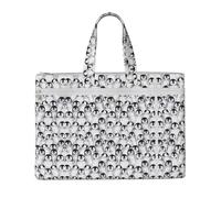 DEXNEL Cute Penguins Sketch - Bolsas de lona plegables A4 para almacenamiento de documentos para visitas a la biblioteca y trabajo de cafetería, NEGRO, One Size