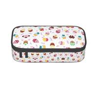 DEXNEL Delicious Cupcakes - Estuche escolar portátil con cremallera, estuche multifuncional resistente de alta capacidad para niños, Black, Talla única, Organizador de bolsas