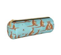 DEXNEL Divertido estuche escolar con cremallera para lápices de zoológico canguro, elegante y práctico estuche para lápices para niños y niñas, White, Talla única, Organizador de bolsas