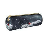 DEXNEL Estuche escolar con diseño de mariquita en margaritas, soporte para bolígrafos con cremallera, elegante y práctico estuche para lápices para niños y niñas, White, Talla única, Organizador de