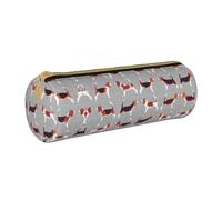 DEXNEL Estuche escolar con patrones Beagle, soporte para bolígrafos con cremallera, elegante y práctico estuche para lápices, regalo para niños y niñas, White, Talla única, Organizador de bolsas
