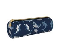 DEXNEL Estuche escolar de tiburón de dibujos animados, soporte para bolígrafos con cremallera, elegante y práctico estuche para lápices, regalo para niños y niñas, White, Talla única, Organizador de