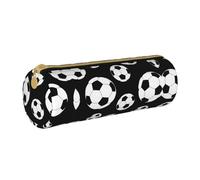 DEXNEL Estuche escolar negro de fútbol, soporte para bolígrafos con cremallera, elegante y práctico estuche para lápices, regalo para niños y niñas, White, Talla única, Organizador de bolsas
