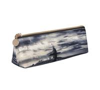 DEXNEL Estuche gigante de cuero para lápices nuclear con diseño de barco nuclear, organizador de papelería, bonito estuche portátil para lápices, blanco, One Size, Bolsa de maquillaje