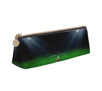 DEXNEL Estuche organizador de artículos de papelería de cuero con diseño de estadio de fútbol americano, bonito estuche portátil para maquillaje, blanco, One Size, Neceser de maquillaje