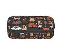 Dexnel Estuche para lápices, estuche para bolígrafos, bolsa de papelería simple con 4 compartimentos, organizador de oficina, impresión de transporte diversificada, Corgi para perro, One Size,
