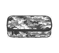 Dexnel Estuche para lápices, estuche para bolígrafos, bolsa de papelería simple con 4 compartimentos, organizador de oficina, delicioso estampado de café, verde camuflaje, Talla única, Organizador de