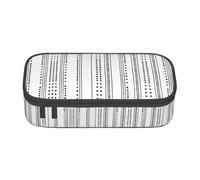 Dexnel Estuche para lápices, estuche para bolígrafos, bolsa de papelería simple con 4 compartimentos, organizador de oficina, estampado de granos de café, Rayas triangulares bohemias, Talla única,