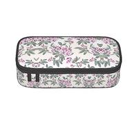 Dexnel Estuche para lápices, estuche para bolígrafos, bolsa de papelería simple con 4 compartimentos, organizador de oficina, estampado de lunares en blanco y negro, rosa (Dusky Rose), One Size,