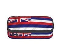 Dexnel Estuche para lápices, estuche para bolígrafos, bolsa de papelería simple con 4 compartimentos, organizador de oficina, estampado de animales de granja, Bandera de Hawaii Americana, Talla única,