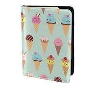 Dexnel Funda para pasaporte con estampado de conos de helado, para viajes, mujeres y hombres, bonita funda para pasaporte de viaje