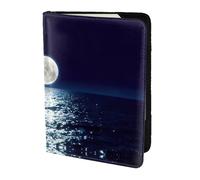 Dexnel Funda para pasaporte con estampado de luna llena en la noche, para viajes, mujeres y hombres, bonita funda para pasaporte de viaje