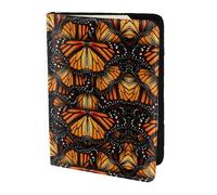 Dexnel Funda para pasaporte con estampado de mariposas monarca naranja para viajes, mujeres y hombres, bonita funda para pasaporte de viaje