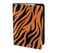 Dexnel Funda para pasaporte con estampado de rayas de tigre naranja para viajes, mujeres y hombres, bonita funda para pasaporte de viaje