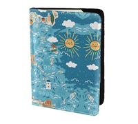 Dexnel Funda para pasaporte con impresión de mapa de Grecia, para viajes, mujeres y hombres, bonita funda para pasaporte de viaje