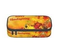 DEXNEL Happy Thanksgiving - Estuche escolar portátil con cremallera, estuche multifuncional resistente de alta capacidad para niños, Black, Talla única, Organizador de bolsas