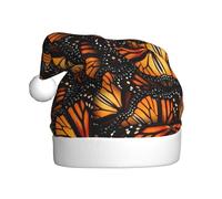 Dexnel Heaps Of Orange Monarch Butterflies Printing Winter Warm Caps 1 pieza Unisex Regalos Navidad Adulto Vacaciones Decoración Árbol de Navidad Sombrero de Papá Noel