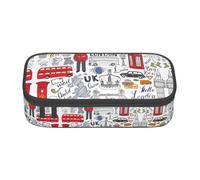 DEXNEL I Love London - Estuche escolar portátil con cremallera, estuche multifuncional resistente de alta capacidad para niños, Black, Talla única, Organizador de bolsas