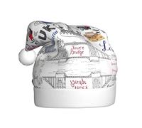 Dexnel I Love London - Gorras cálidas de invierno con estampado de Londres, 1 pieza, unisex, regalo de Navidad, para adultos, día festivo, decoración de árbol de Navidad, sombrero