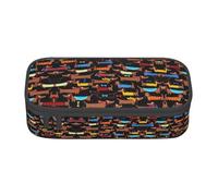 DEXNEL I Love My Dog Dachshunds - Estuche escolar portátil con cremallera, estuche multifuncional resistente de alta capacidad para niños, Black, Talla única, Organizador de bolsas