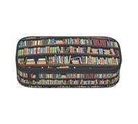 DEXNEL Librero de dibujos animados Bookworm portátil escolar con cremallera, estuche multifuncional resistente de alta capacidad para niños, Black, Talla única, Organizador de bolsas