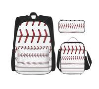 DEXNEL Mochila de gran capacidad Cool Earth Planet Ocean Storm, bolsa de almuerzo, estuche combinado, juego de 3 piezas, Cordones rojos para béisbol y sóftbol, Talla única