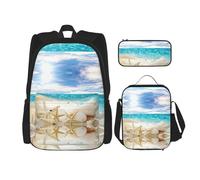 DEXNEL Ocean Beach - Mochila con fiambrera, juego de 3 mochilas escolares a juego para aplicación en el universo, NEGRO, One Size, Juego de mochila escolar