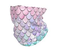 Dexnel Pañuelo calentador de cuello de sirena, color rosa y morado, pasamontañas multifuncional, polaina elástica, protección contra el viento