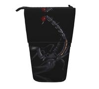 DEXNEL Scorpion - Bonito soporte para lápices de pie, bolsa telescópica, caja de papelería para estudiantes, niñas y niños, Black, Talla única, Organizador de bolsas