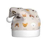 DEXNEL Sombreros de Papá Noel de raza de perro para adultos, hombres y mujeres, Navidad, vacaciones, Año Nuevo, suministros de fiesta de Navidad