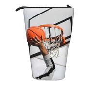 DEXNEL Soporte para lápices de baloncesto de pie, bolsa telescópica, caja de papelería para estudiantes, niñas y niños, Black, Talla única, Organizador de bolsas