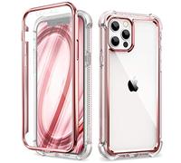 Dexnor Funda Compatible con iPhone 12 Pro MAX 6.7'', 360 Grados, Cuerpo Completo, Cubierta Protectora Delantera Trasera a Prueba de Golpes con Protector de Pantalla Incorporado - Oro Rosa
