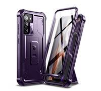 Dexnor Funda Compatible con Samsung Galaxy S21 FE 5G de 6,4" con Protector de Pantalla Integrado de Grado 360 de Cuerpo Completo a Prueba de Golpes con Soporte - Púrpura Fantasma